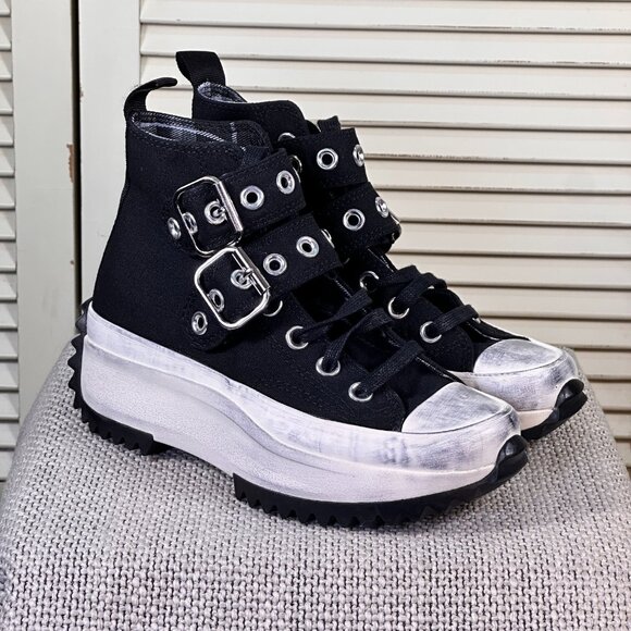 NEW Converse Run Star Hike Platform Punk A07677C Black/Egret Size US 5.5EU 36